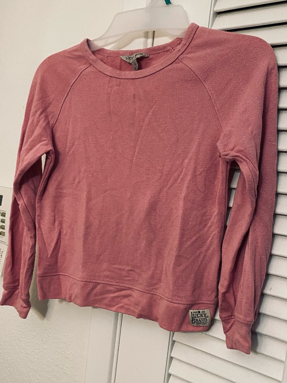 Lucky Brand Dusty Rose Ribbed Knit Pullover